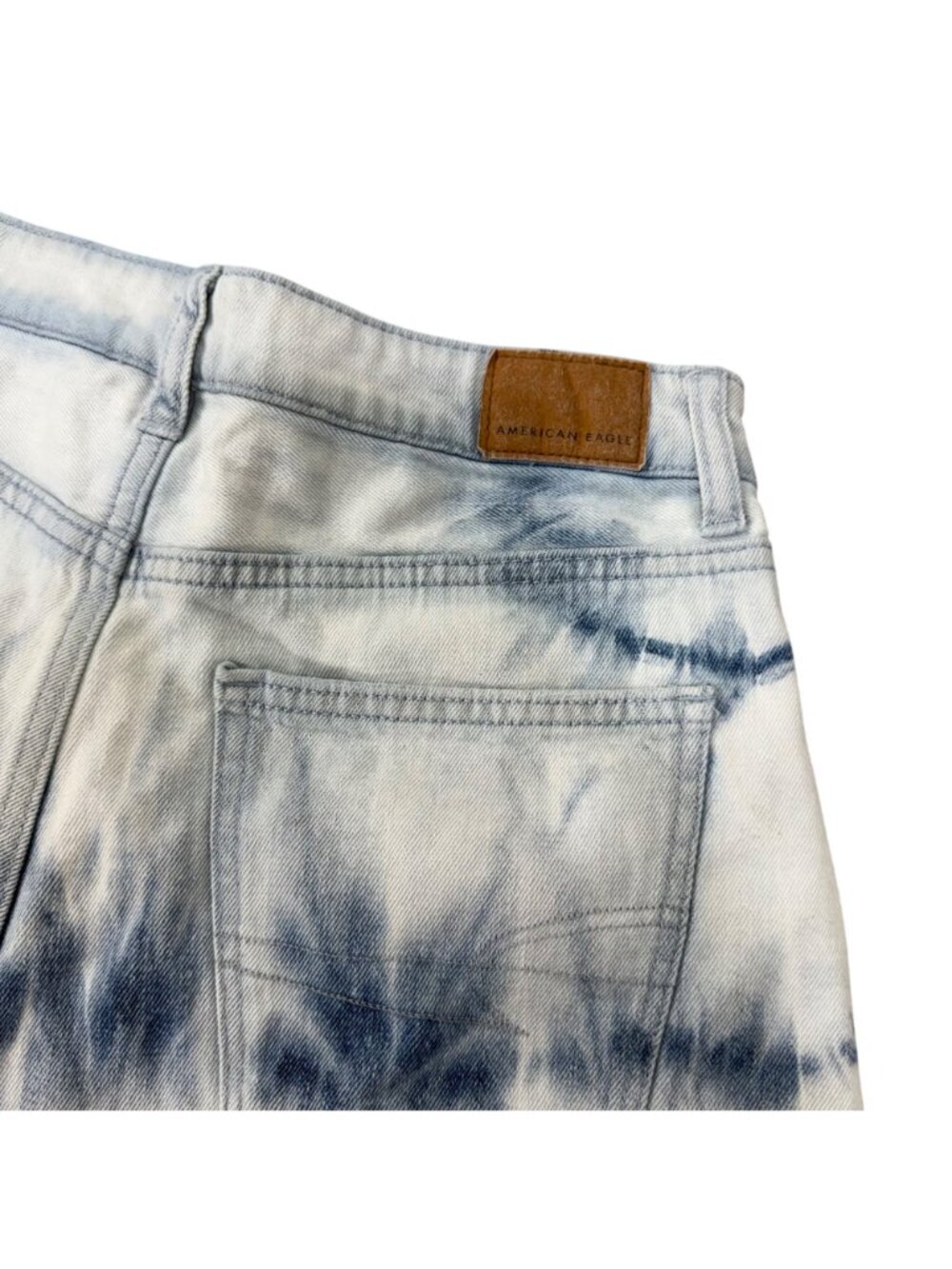 American Eagle Womens Highest Rise Tie-Dye Mom Shorts Size 2  Distressed Raw Hem - Picture 14 of 14